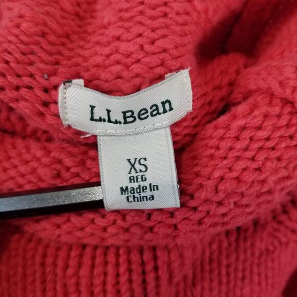 L.L.Bean Sweater Womens XS Pink Turtleneck Roll Neck Raglan Knit Pullover - Picture 4 of 9